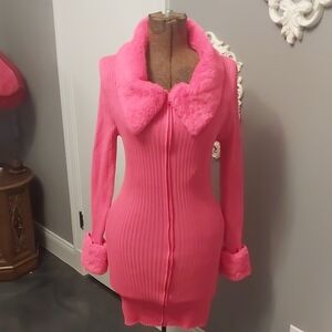 Chic Fuchsia Long Sleeve Dress